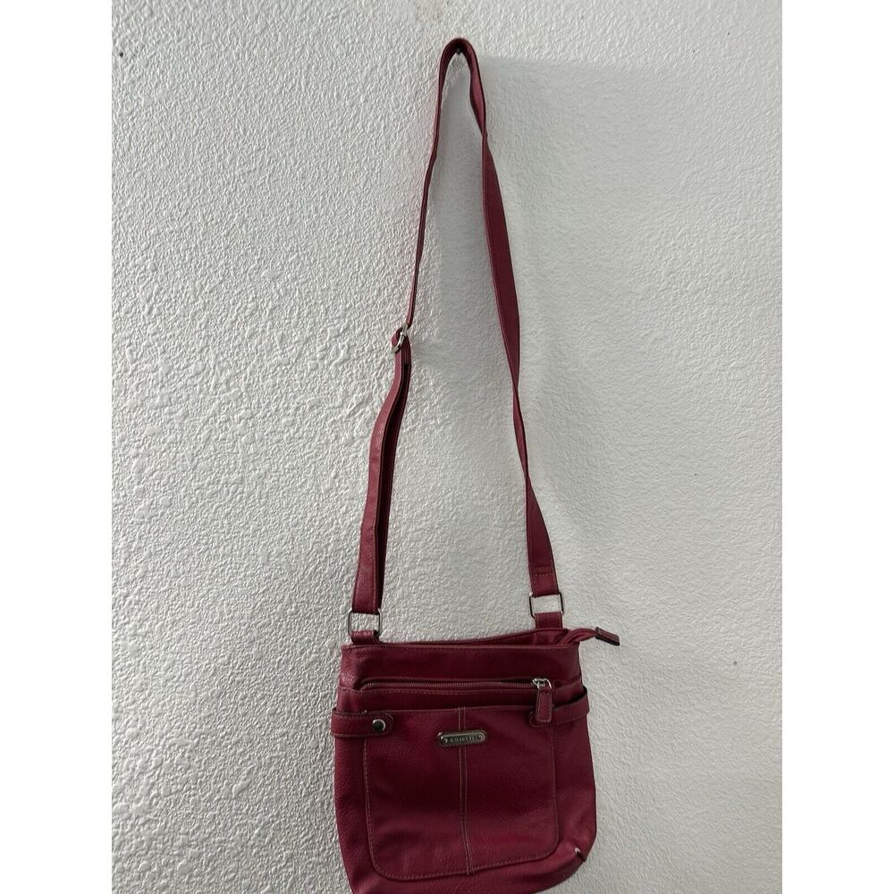 Rosetti Faux Red‎ Leather Crossbody Bag With Pockets Zippers